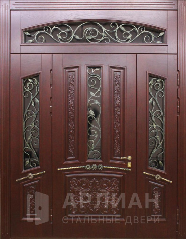 Фото «Дверь двустворчатая со стеклопакетом №328»